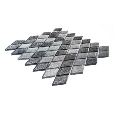 Carreau de mosaïque murale en métal et verre 12 po x 12 po Cosmos