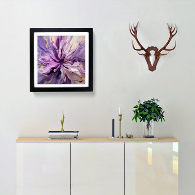 Lavender Flower Abstract No.4 - Single Picture Frame Print on Wood