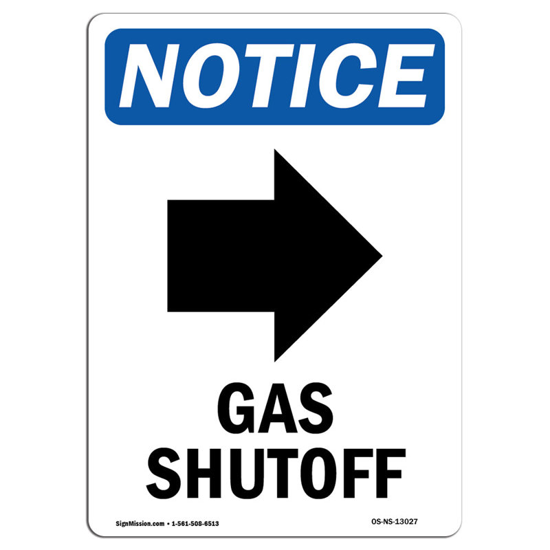 Panneau d'arrêt de gaz