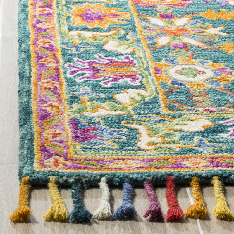 Vahakn Hand Tufted Wool Floral Rug, Runner 2'3" x 7'