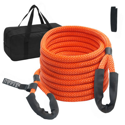 1" x 30' Kinetic Recovery Tow Rope 38,000 lbs, Heavy-Duty Off Road Snatch Strap, Extreme Duty 30% Elasticity Energy Snatch Strap for Jeep Car Truck ATV UTV SUV Tractor
