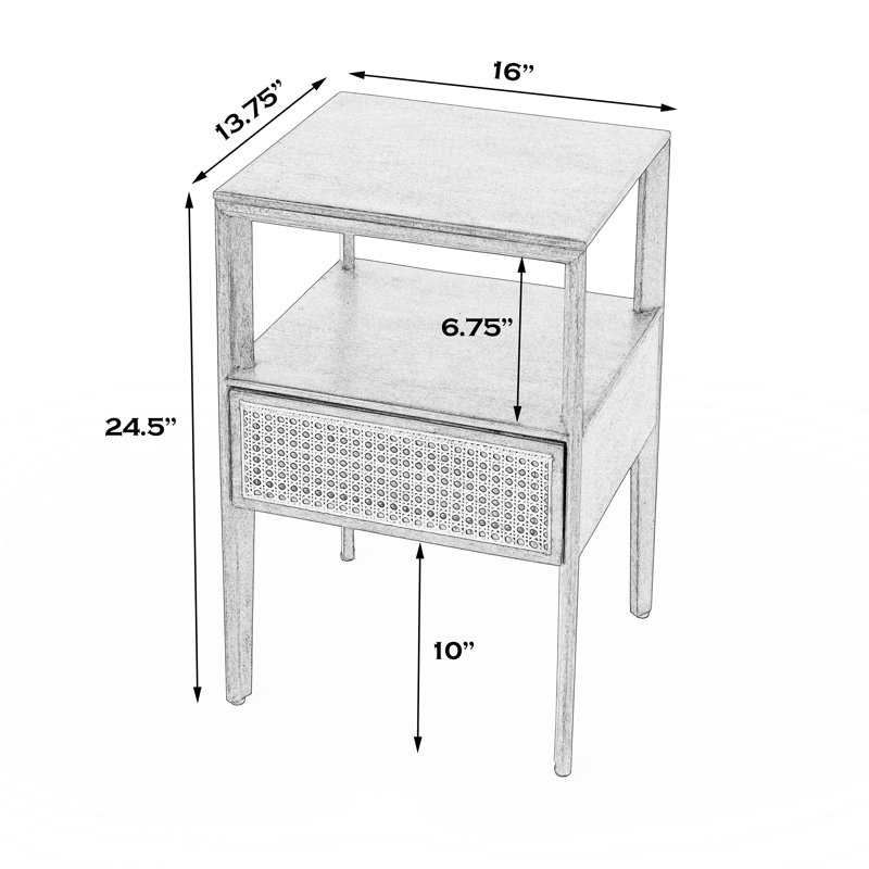Enyo 1 - Drawer 16" Nightstand in Dark Brown