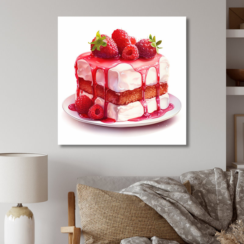 Strawberry Cheesecake Dessert Harmony - Desserts, art mural en métal, H 29 po x l 29 po x P 1,5 po