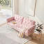 Canapé-lit convertible 69,7 po en velours rose ultra doux, garniture cloutée et coussin décoratif assorti