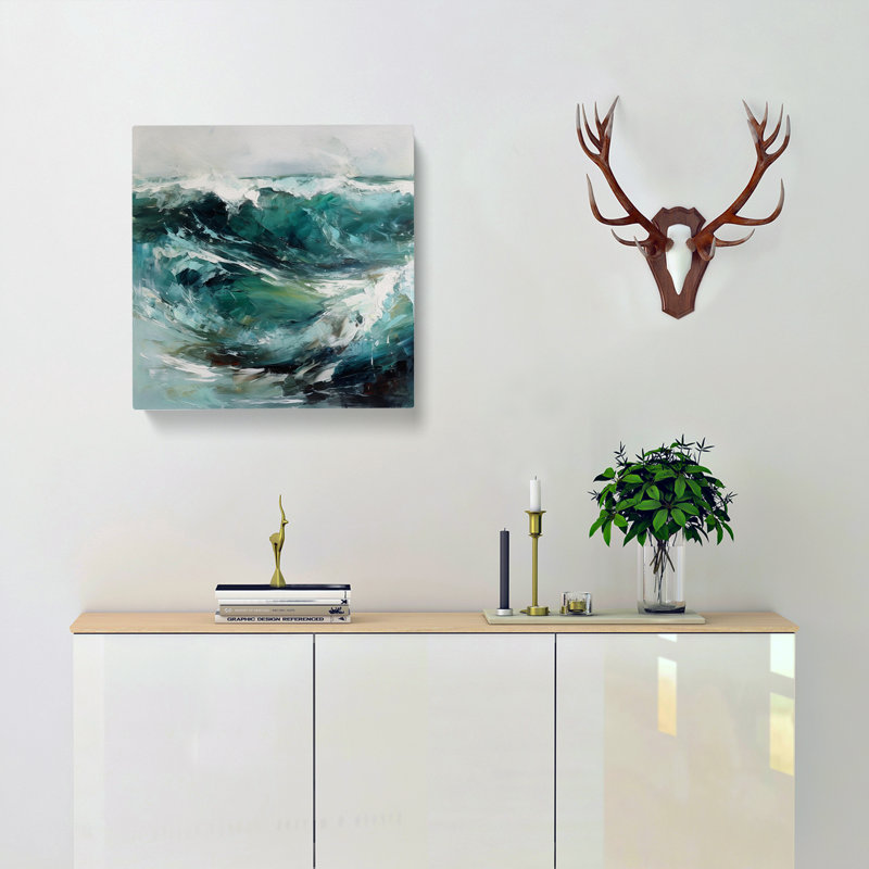 Ocean Gestural No.6 - No Frame Print, 35cm H x 35cm W x 3cm D