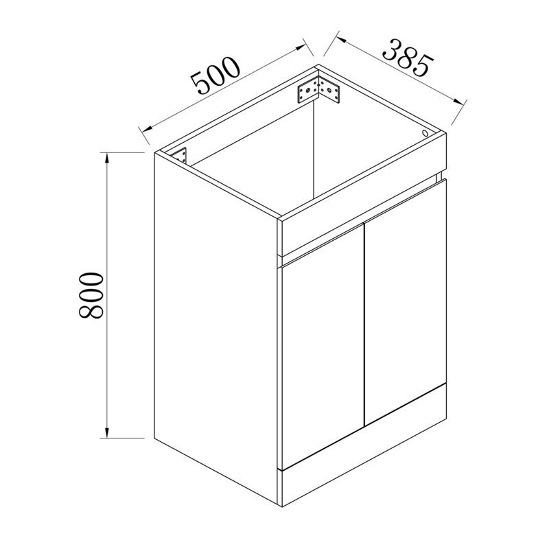 Clariece 500mm Single Bathroom Vanity with Drop In Resin Basin, High Gloss Grey
