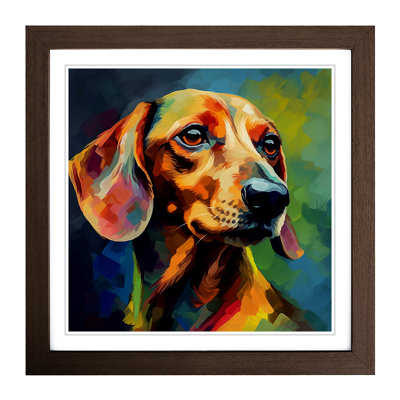 Dachsund Abstract Art No.1 - Framed Print