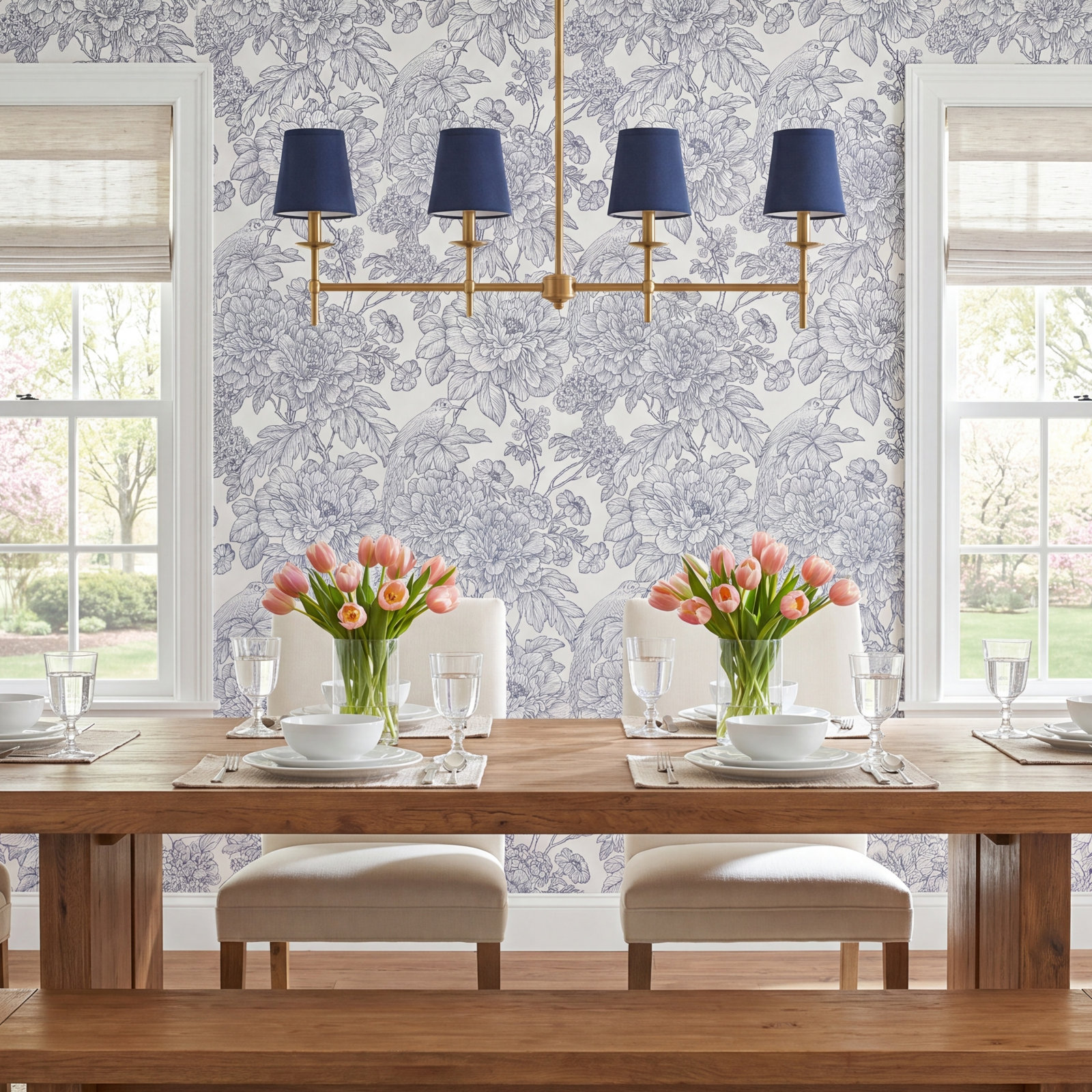 Viola Floral Wallpaper, Blue