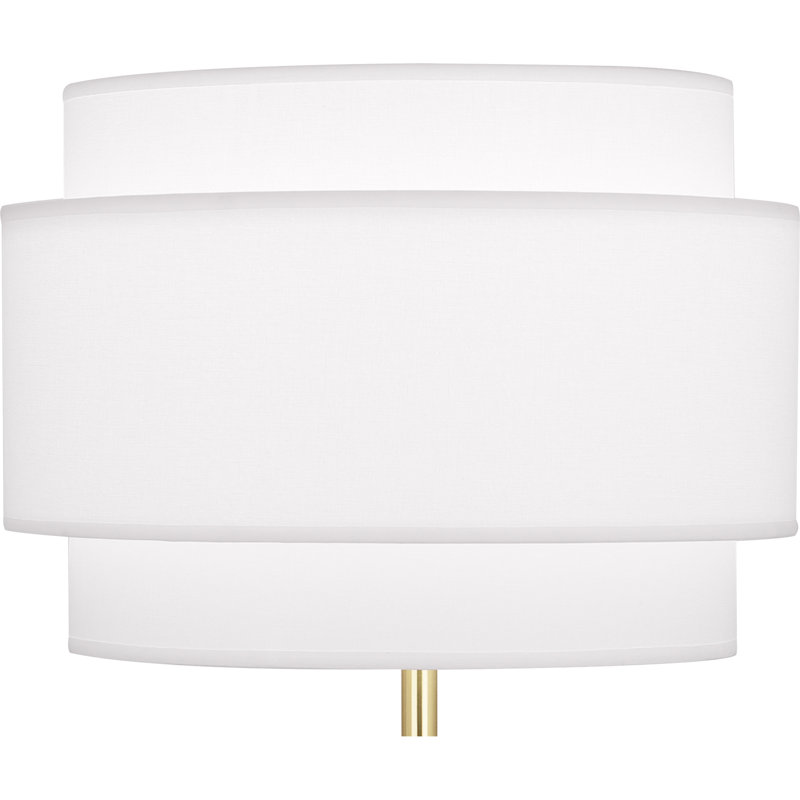 Decker Table Lamp, Modern Brass, Ascot White