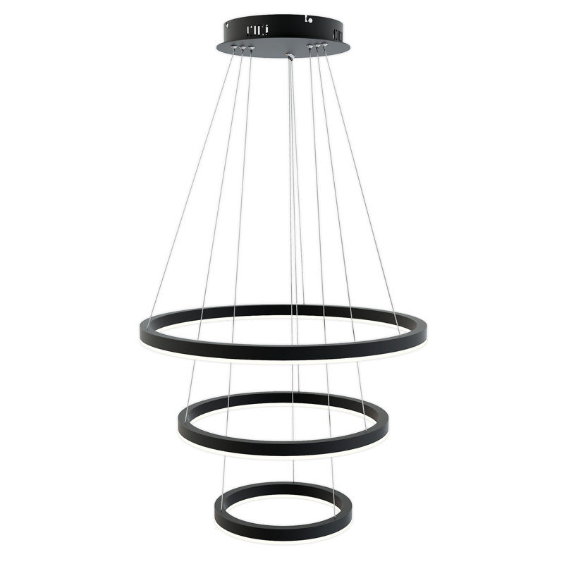 Smathering 3 - Light Matte Black LED Geometric Pendant