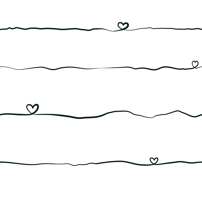 Rouleau de papier peint L 33 pi x l 20,9 po Alayjiah Love and Hearts, Noir