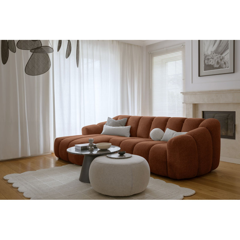 Shell Corner Sofa , Orange, 4, Left Hand Facing