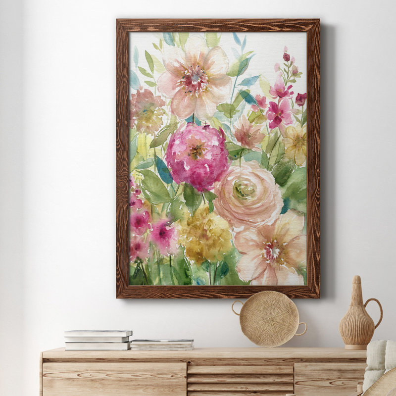 Jardin de fleurs - Toile encadrée de qualité supérieure - prête à être accrochée, Érable, H 31,5 po x l 23,5 po x P 1,5 po