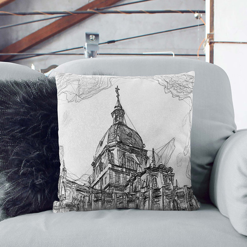 Abstract Square Throw Cushion, Stone, 40 x 40 cm