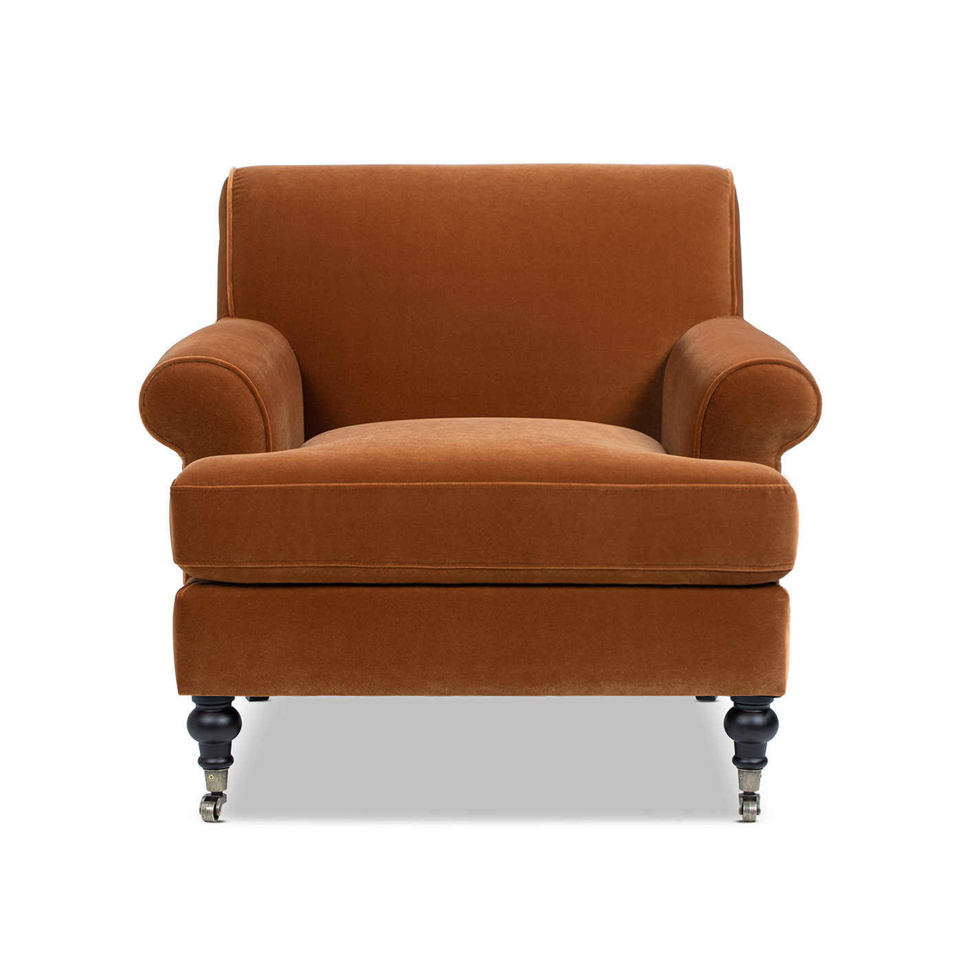 Harbor Armchair, Burnt Orange Velvet