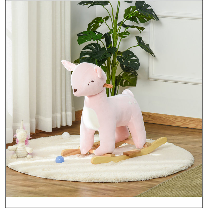 Cheval à bascule en forme de cerf avec des sons réalistes pour enfant 36-72 mois Qaba Kids