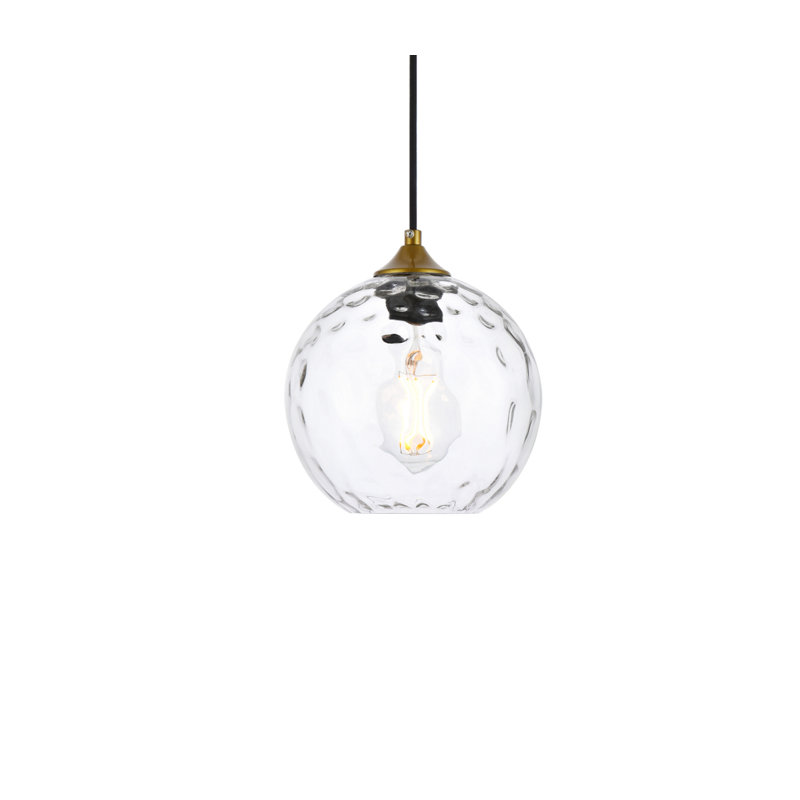 Luminaire suspendu sphère 1 lumière Douthit, Laiton, H 8,8 po x l 7,9 po x P 7,9 po