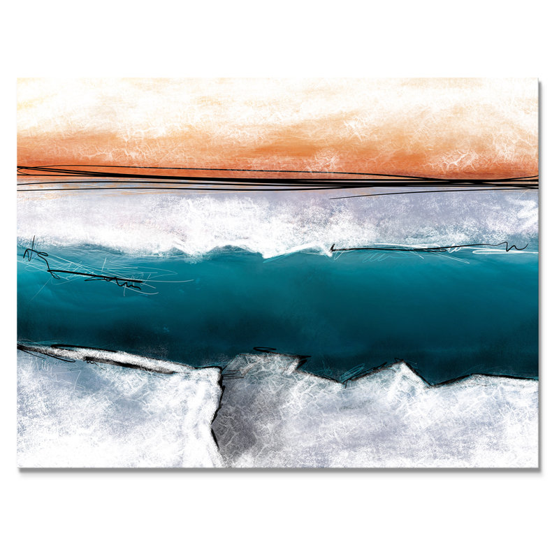 Marbre bleu électrique à rayures - reproduction sur toile, H 8 po x l 12 po x P 1 po, Toile tendue