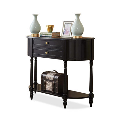 Black Solid Wood Console Table
