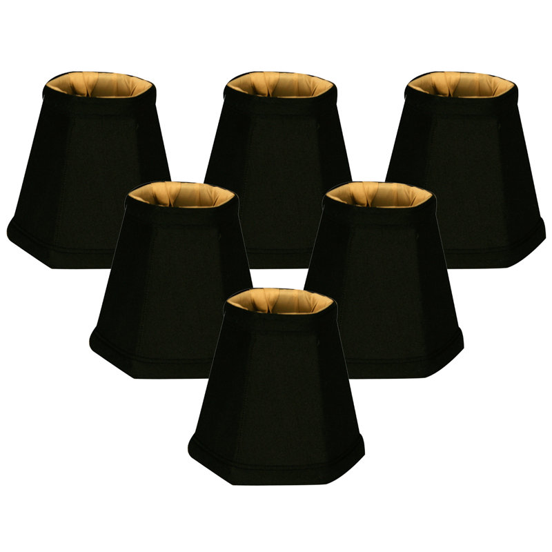 4.5'' H Silk Empire Candelabra Shade, Black/Gold