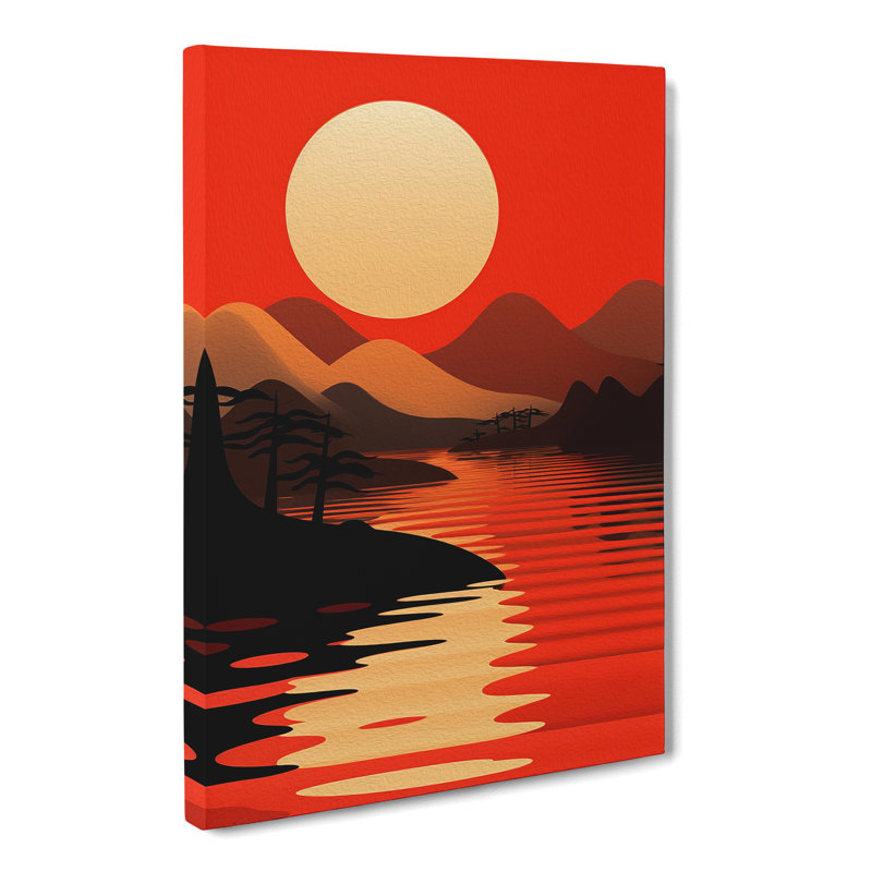 Japanese Sunset Constructivism No.2 - Wrapped Canvas, 60cm H x 40cm W x 3cm D