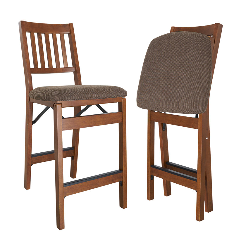 Stakmore Arts & Crafts Folding Counter Stool, Fruitwood Frame with Jax Fabric