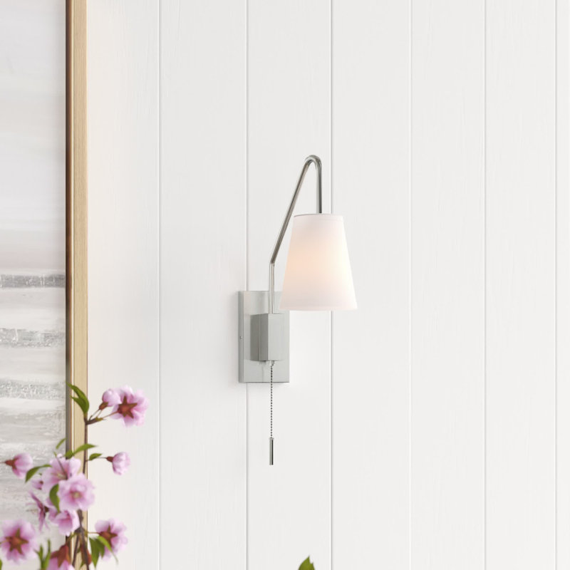 Bailee 1-Light Dimmable Wall Sconces, Satin Nickel