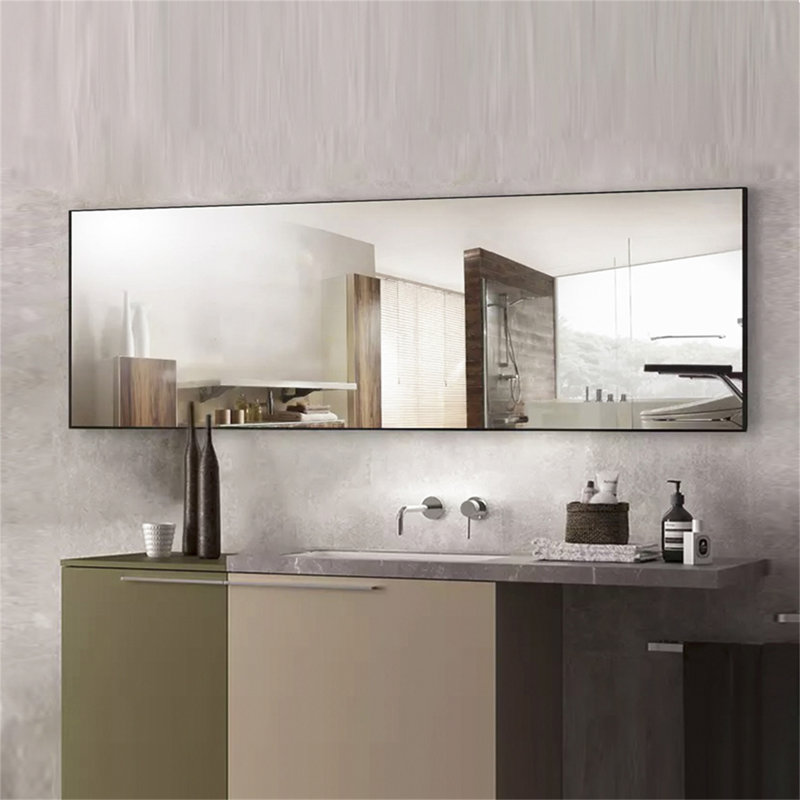 Miroir sur pied polyvalent polyvalent avec support robuste et cadre exquis, 59 po x 16 po, Noir, noir, noir, noir