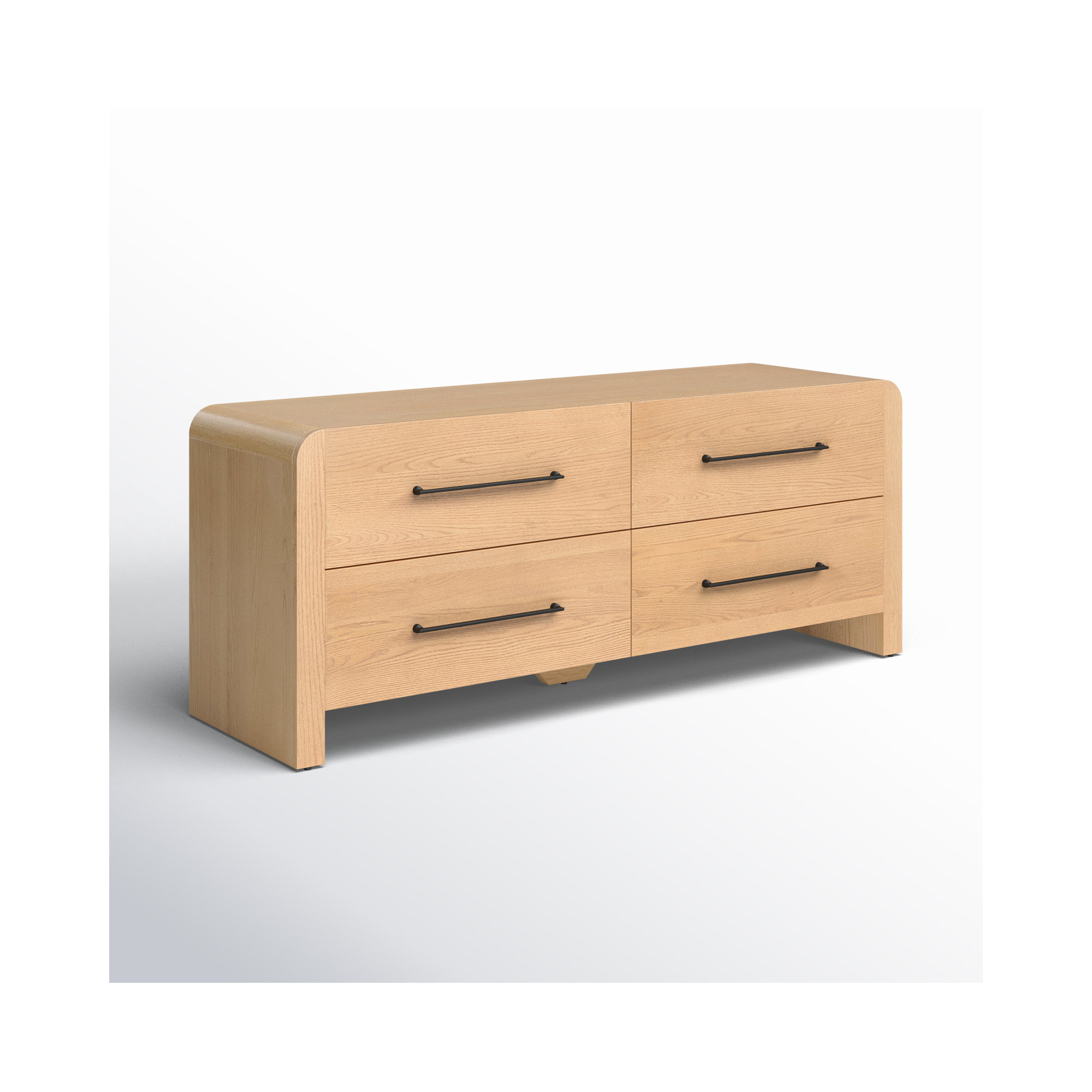 Cruz Wood 4 Drawer Dresser, Natural