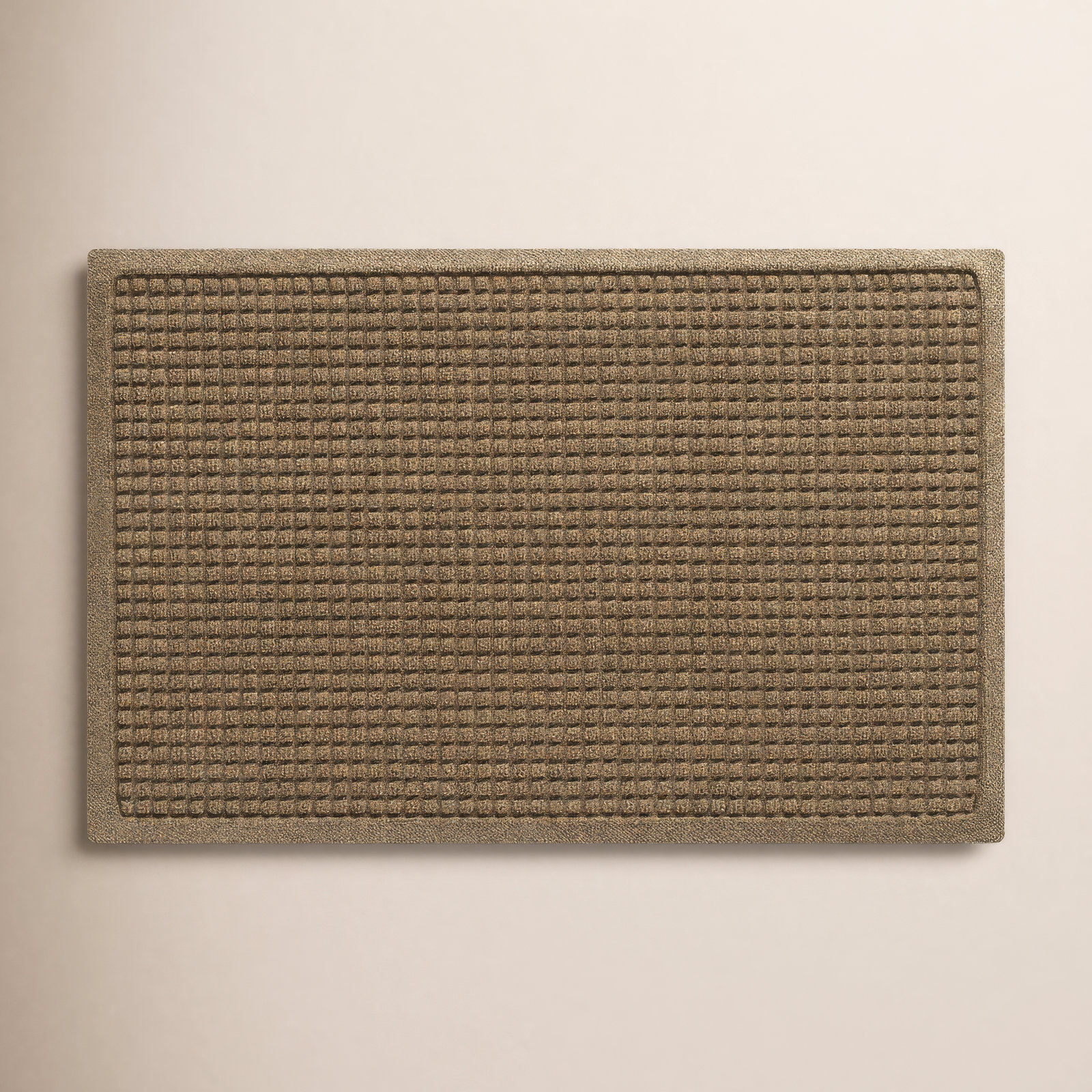 WaterHog Squares Indoor Outdoor Door Mat, Camel, Rectangle 2' x 3'