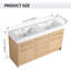 Meuble-lavabo double autoportant 60 po avec plateau en résine 60 po