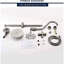 Ensemble de douche de salle de bain avec 5 réglages de main et d'angle réglables, robinet en nickel brossé, caractéristique