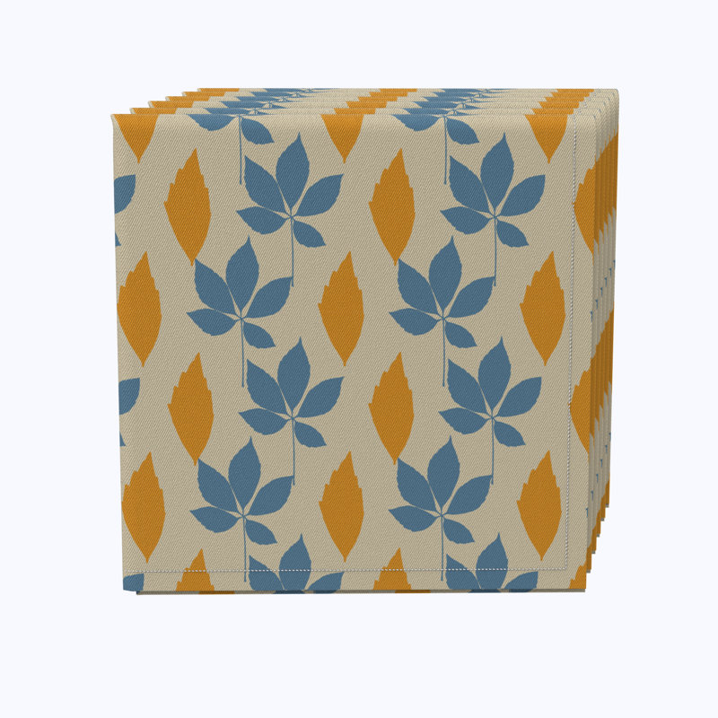 100% Cotton Blue/Yellow Floral Square Napkin