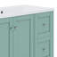 Meuble-lavabo moderne 36 po, chargement USB, deux portes et trois tiroirs
