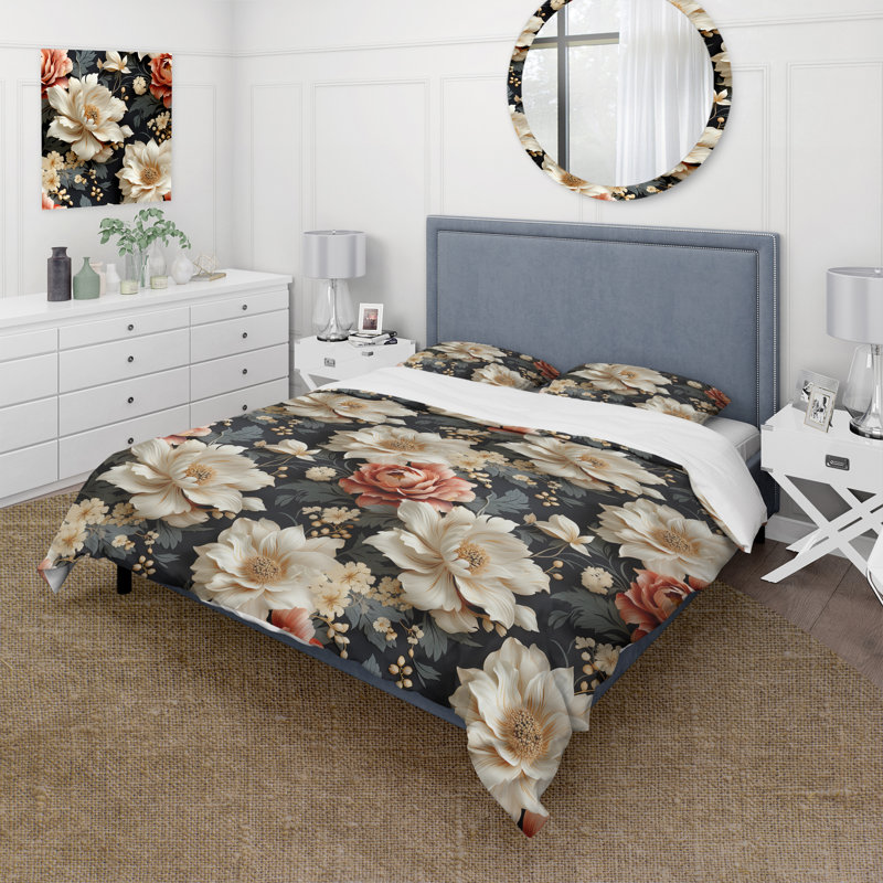 Ensemble de housse de couette Victorian, Housse de couette simple + 1 taie décorative stan