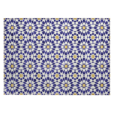 Washable Floral Indoor / Outdoor Rug