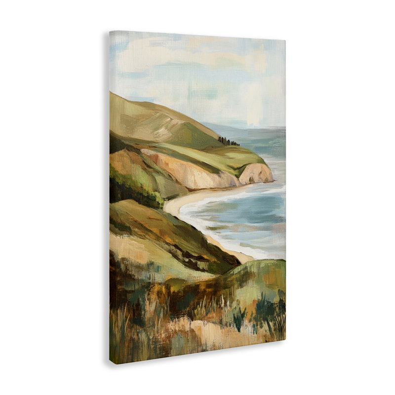 Toile peinte Cliffside By The Sea, design par Petal Prints Design, 36 x 24