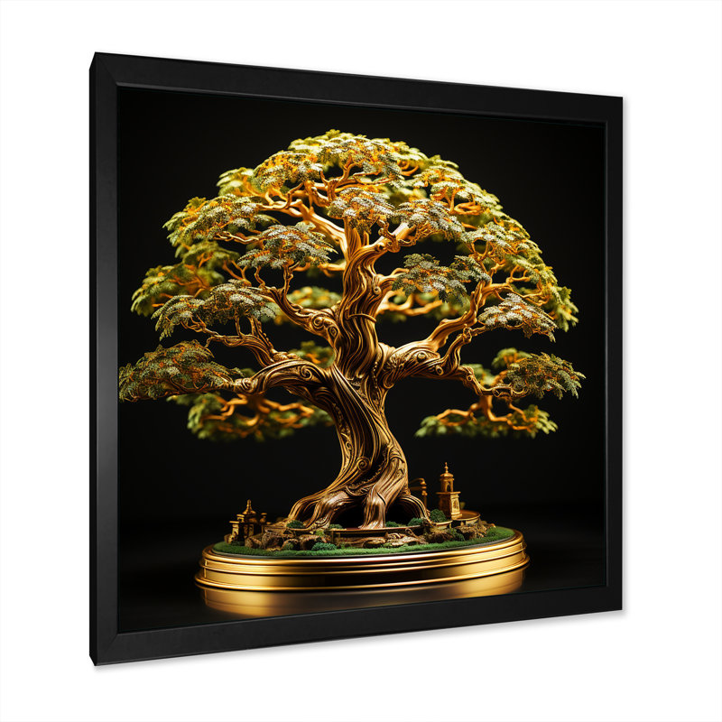 Bonsai Tranquility Expression, H 30 po x l 30 po x P 1 po, Cadre simple noir