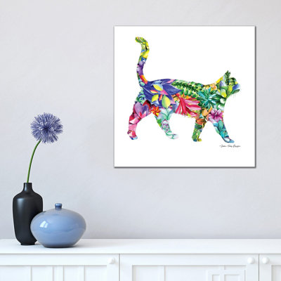 Cat Watercolour Succulents - Wrapped Canvas Painting