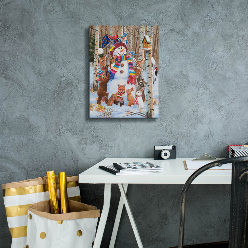 «Forest Forest Decorating Snowman» par William Vanderdasson, H 16 po x l 12 po x P 0,75 po