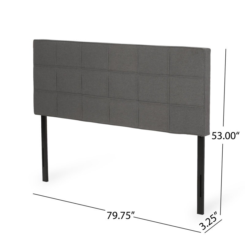 Irick Upholstered Headboard, King/California King, Charcoal Gray
