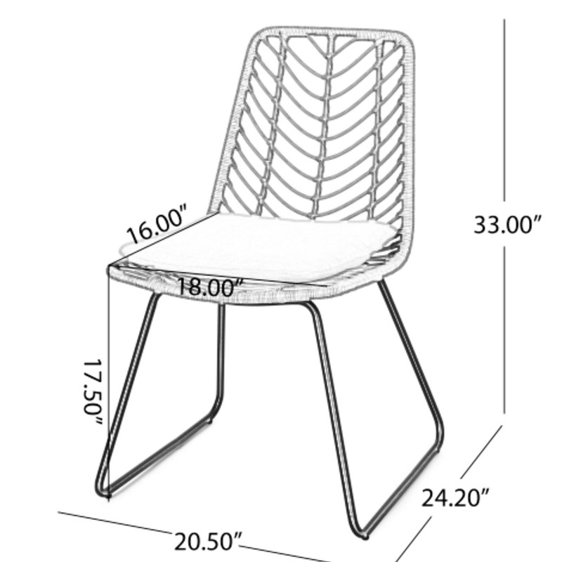 Chaise d'extérieur en gris avec coussins - conception transitionnelle