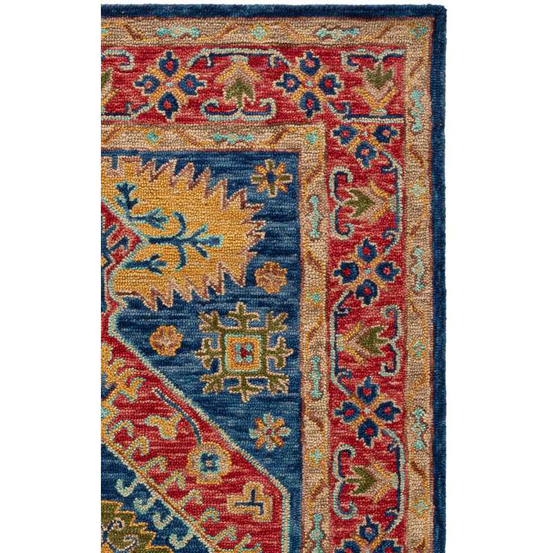 Tapis oriental en laine touffeté à la main Donneta, Carré 7 pi