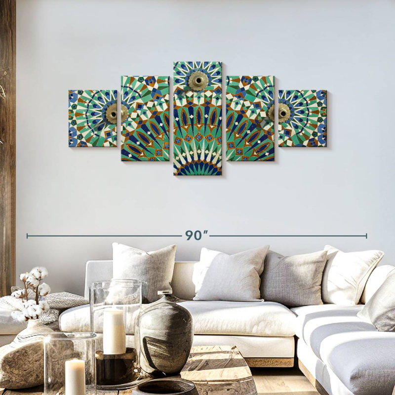 Mosque Mosaic Tiles, 30" H x 68" W