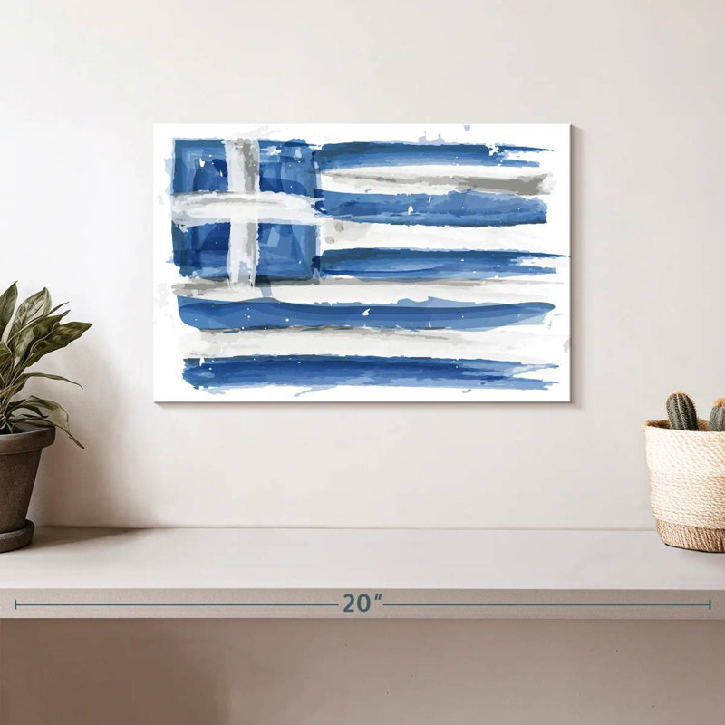 Borges Brushed Greek Flag, 8" H x 12" W
