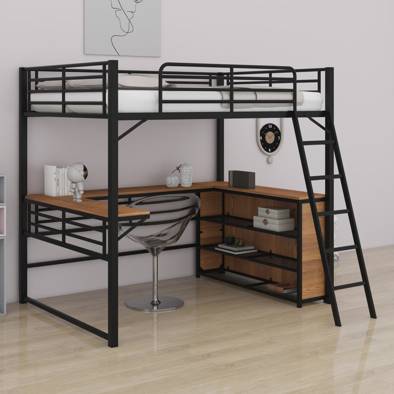 Lit mezzanine double Aitken Kids, Noir