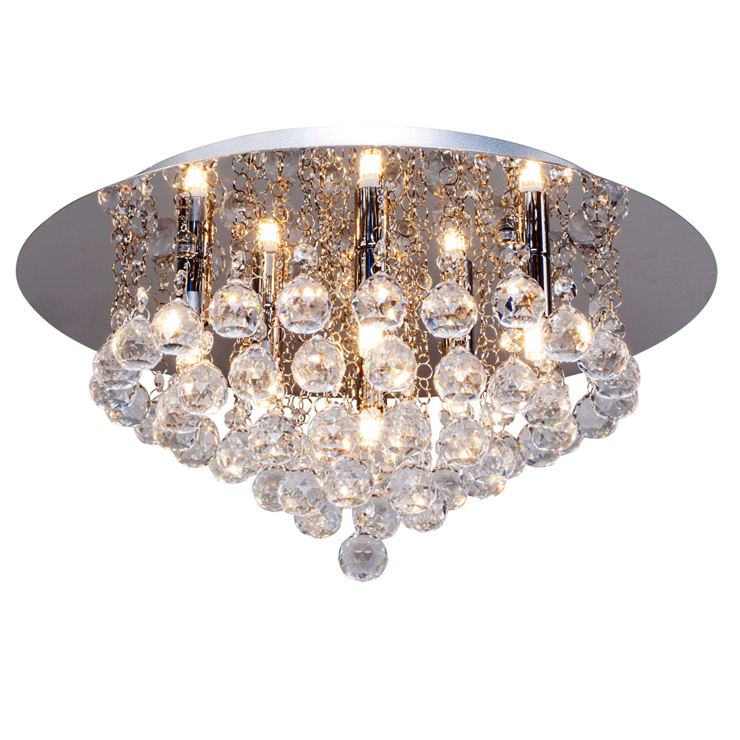 Ally 6 - Light 45cm Crystal Flush Mount Ceiling Light
