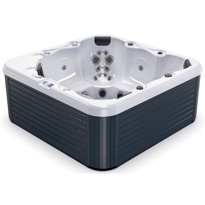 Spa Luxuria Spas 6 - Pers. 55 - Jet acrylique avec ozonateur en moka, Moka, Marbre argenté