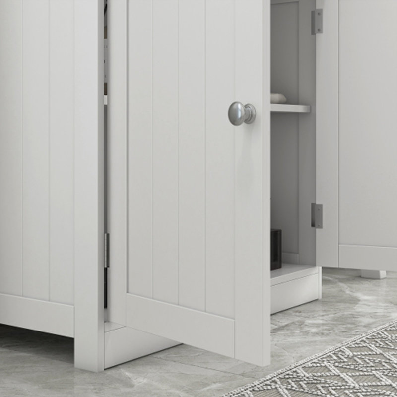 Armoire de rangement à piédestal, base de meuble-lavabo, armoire de salle de bain sous évier avec découpe en U et tablette interne réglable