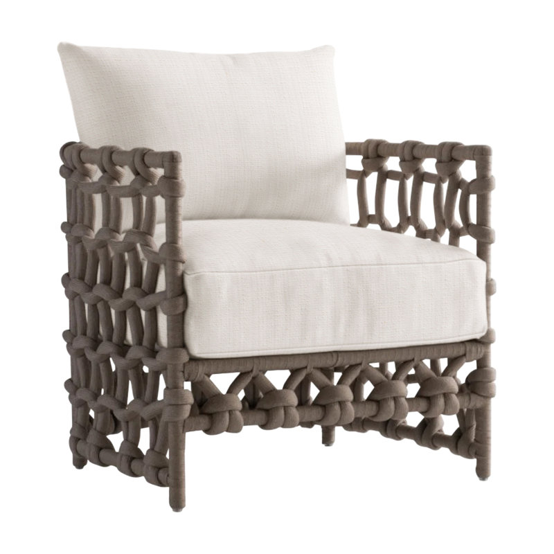 Nodi Patio Chair with Cushions, White Sunbrella 6063-000